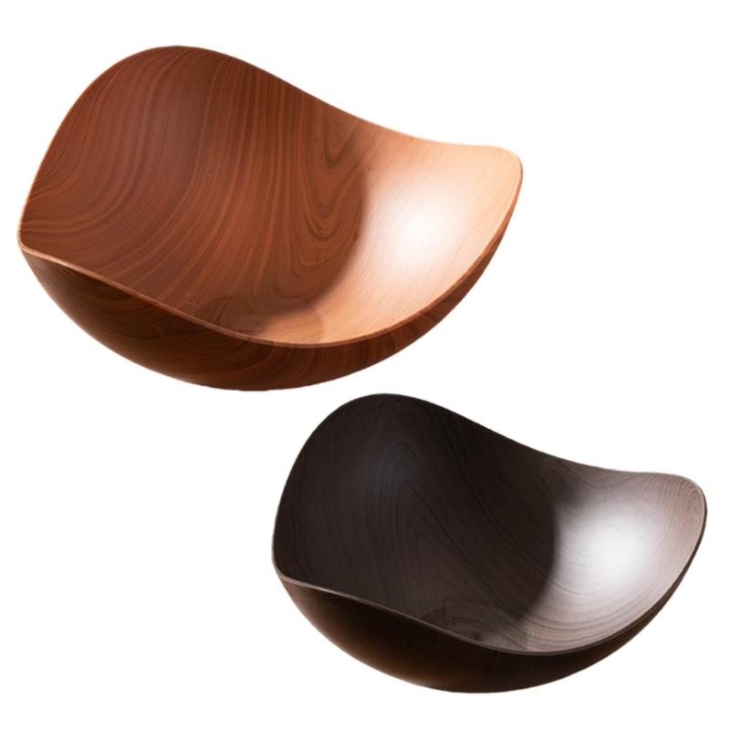 Portable Modern Wooden Look Serving Bowl Ideal For Displaying Fruits And Appetizers During Family Gatherings