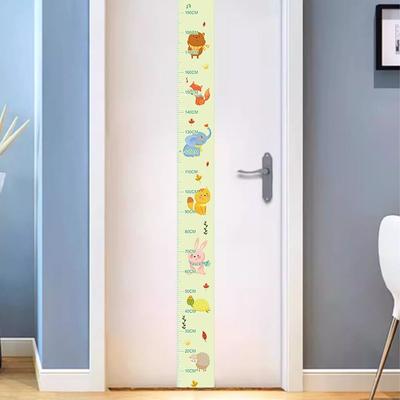 2M Height Height Measurement Sticker Waterproof Removable Height Measuring Tape Catoon Pattern Self-adhesive Unisex Growth Chart