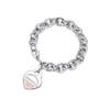 Classic Enamel Heart Bracelet for Women with Clasp Heart Pendant