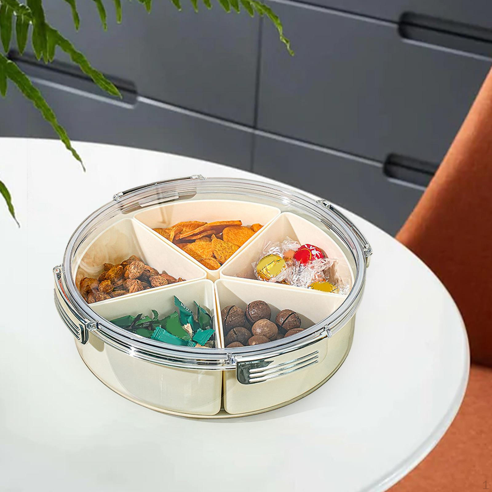 

Разделенный поднос, контейнер для хранения еды, съемный органайзер для блюд на год свадьбы, сушеный round