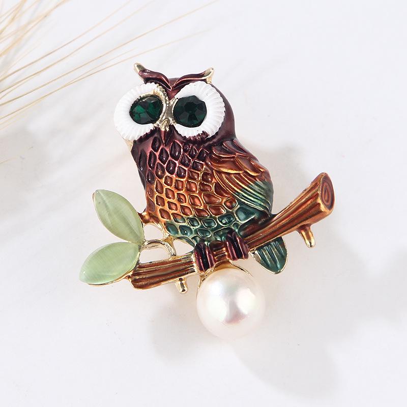 Original Flamingo Butterfly Bee Natural Freshwater Pearl Brooch Accessory Transparent Gift Box