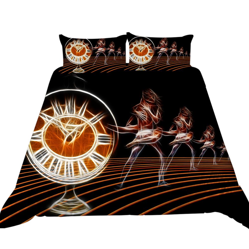 Luxuriöses Bettwäscheset für Zuhause mit 3D-Tanzmuster, Bettbezug und Kissenbezug in voller Größe, Tanzschattendruck, waschbar, bequeme Schlafzimmerbettwäsche