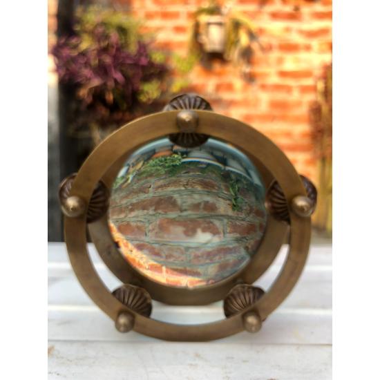 Antik Vintage Messing 4" Lupe Briefbeschwerer Lupe Tischplatte Geschenk