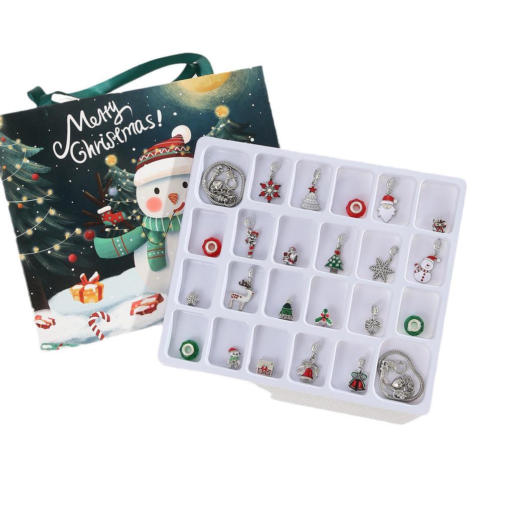 Silberner Weihnachts-Countdown-Kalender: DIY Perlenhandtasche & Schmuckgeschenk Blindbox für Frauen