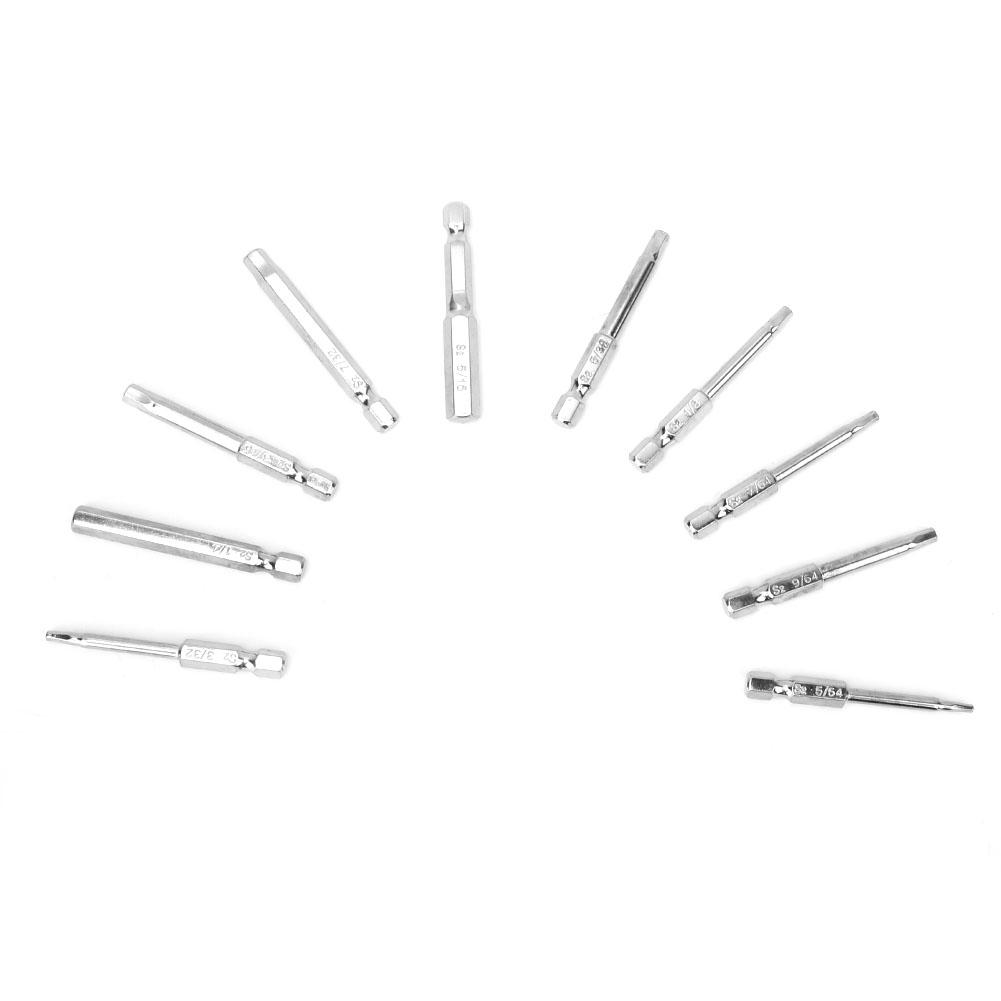 10PCS Hex Shank Screwdriver Bits Magnetic BST Bits -018 60mm Length