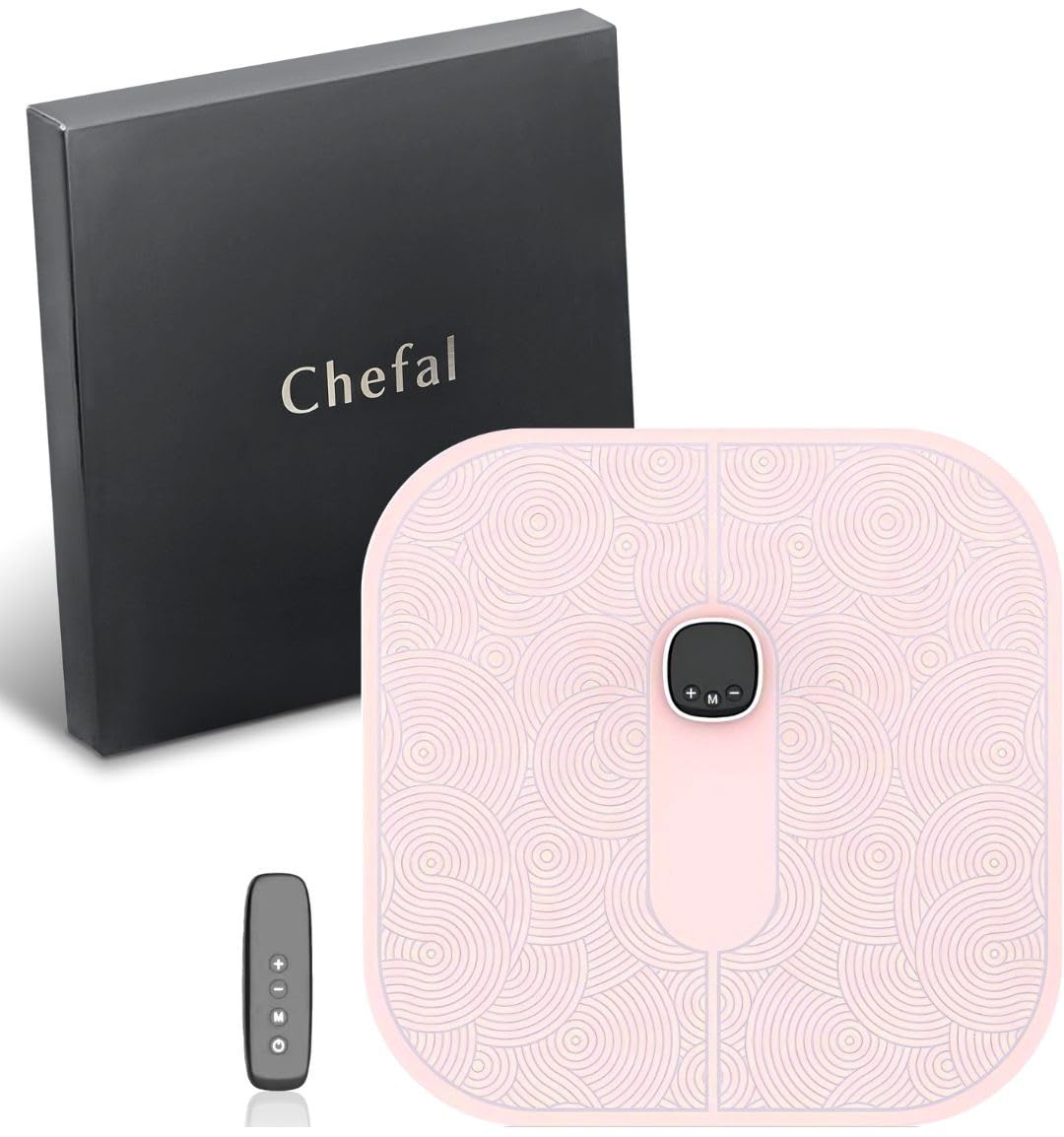 

Chefal EMS Foot Mat for Soles and Calves [Supervised by a Judo Therapist! 6 Modes x 19 Intensity Settings] for Foot Reflexology and Sole Care (Pink)