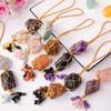 Charming Crystal Stone Hanging Ornament Mysterious Raw Stone Pendant Car Crystal Pendant  Car Decor