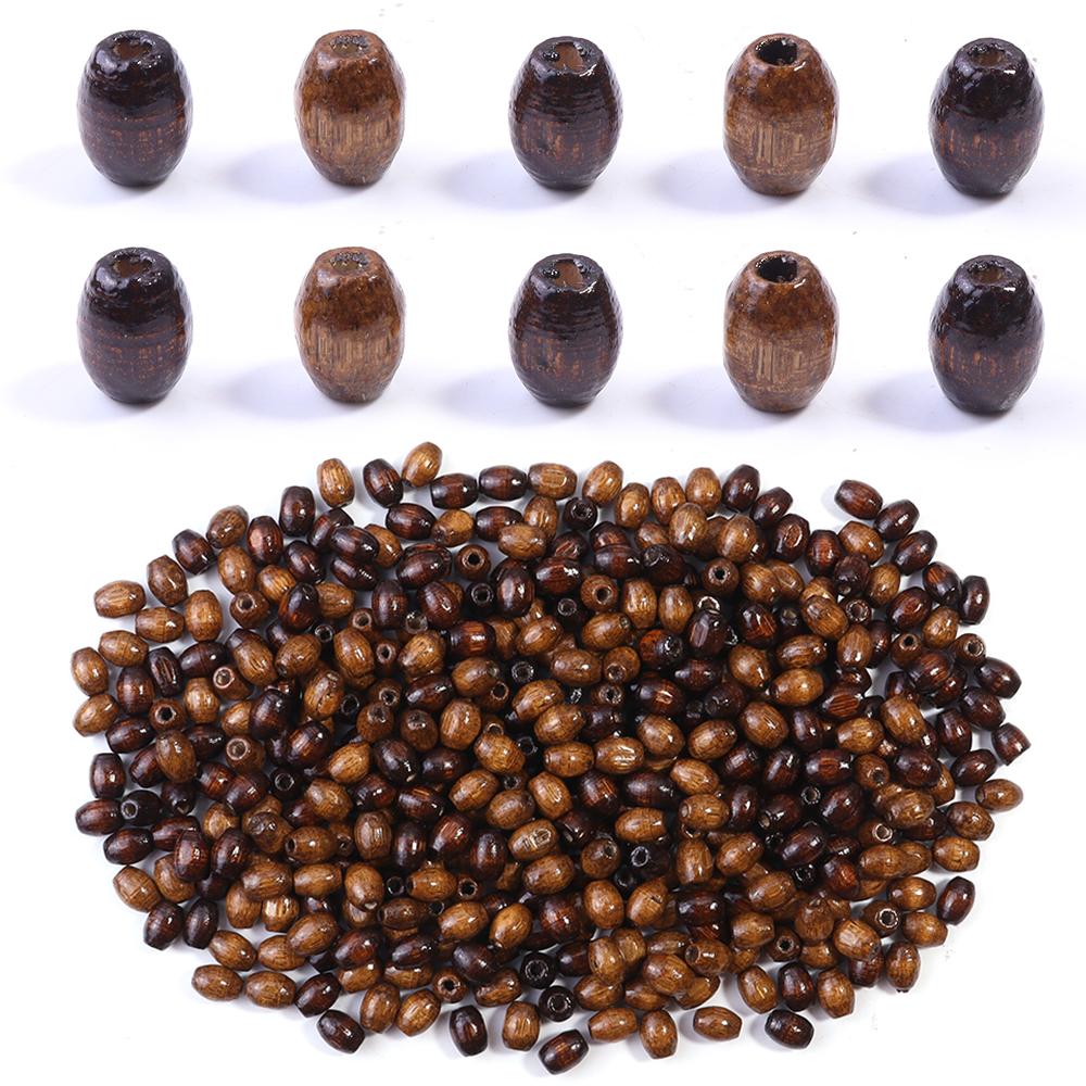 250-500pcs 6x8mm Brown Oval Natural Wooden Beads for Jewelry Making Loose Spaced Wood Beads DIY Necklace Bracelet Accessories
