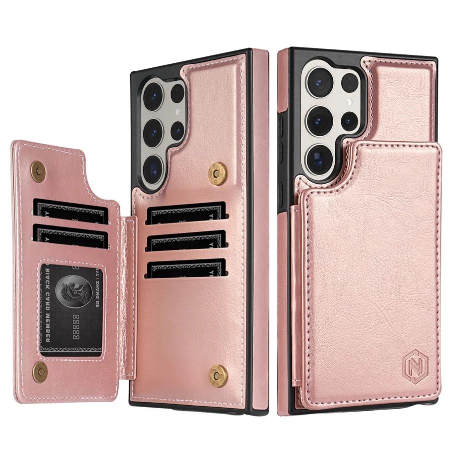 Wallet RFID Blocking Layer Protect Anti-Theft Magnetic Leather Case For Samsung Galaxy S26 Ultra S2 Plus S24 S23 S22 S21 S20 FE