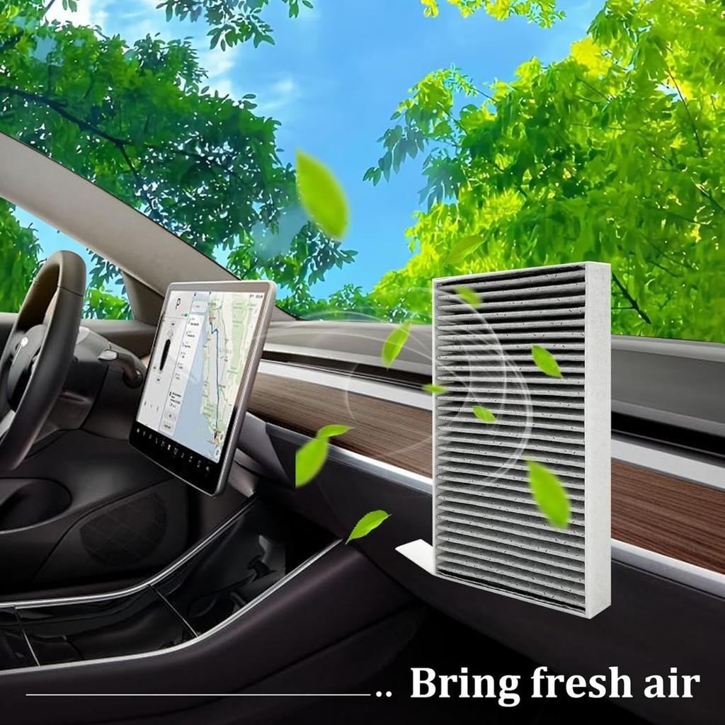 2 PCS Car Air Filter Air Conditioner Cabin Filter with Activated Carbon Replacement forTesla Model 3/ ModelY