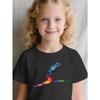 European sizes ' White Short Sleeve T-Shirt with Ballerina & Ballet Dancer Print - Breathable Summer Dance Outfit for to Kids