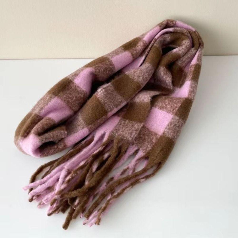 Soft Long Tassel Scarves Warm Thickened Shawl Wrap Retro Winter Cashmere Scarf  Women