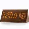 Electronic Alarm Clock LED Digital Clock Bedside Small Alarm Clock Voice-controlled Luminous Electronic Clock Wooden Clock