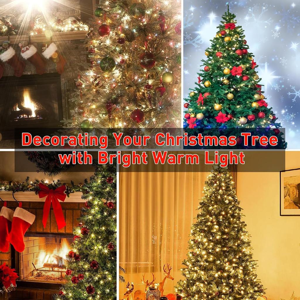 400 LEDs Christmas Tree Lights,LED Christmas Lights with 8 Light Modes,Timer& Memory Function,Remote Control,16 Strands 6.6FT String Light for