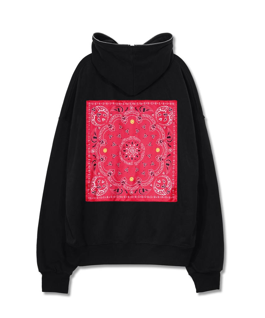 Verse One Paisley Logo Bandana Full Zip Hoodie Black/Red