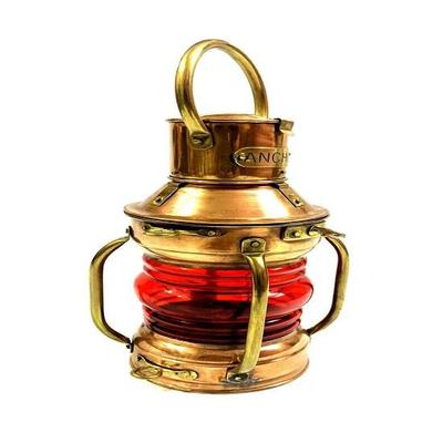 Anchor Nautical Copper Oil Lamp Vintage Marine Boat Ship Lantern Light Decor