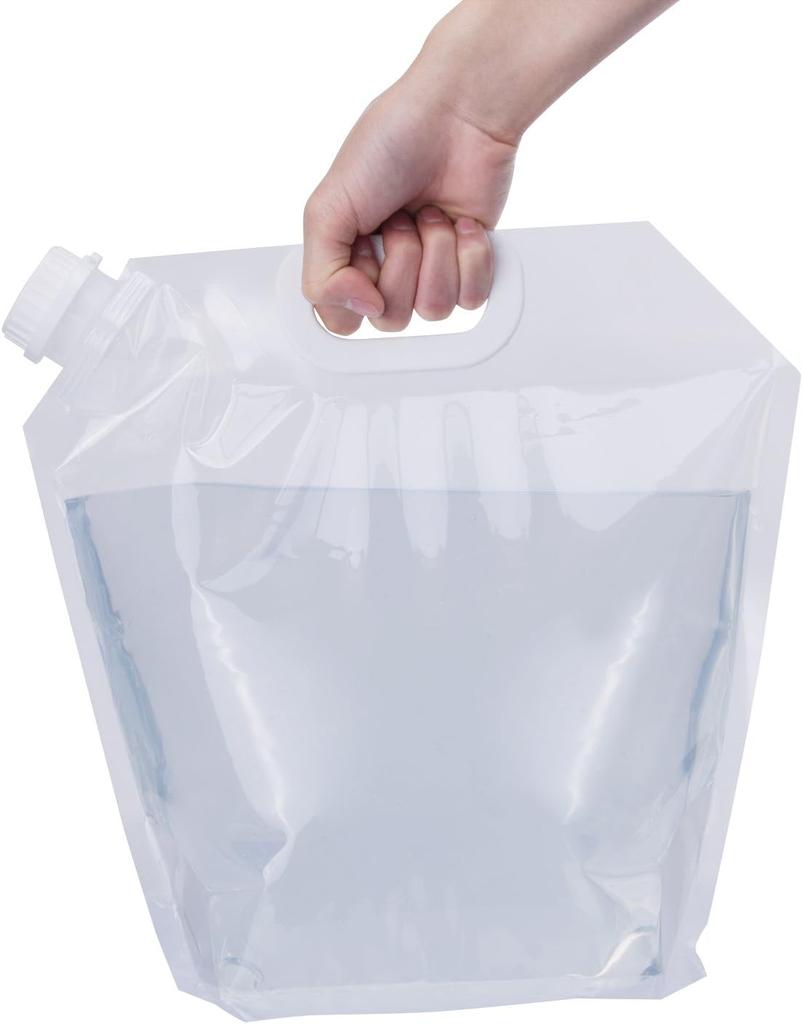 1PC 5L Collapsible Emergency Water Jug Container Bag Plastic Water Carrier Tank, Outdoor Folding Water Bag for Sport Camping