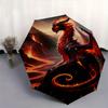 1pc Fiery Dragon's Lair Durable Cartoon Folding Umbrella, Portable Compact Umbrella for Men and Women R017