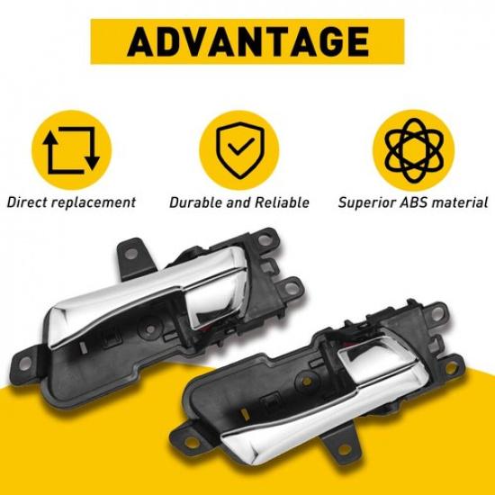 Pair Right+Left Interior Chrome Handle For Ide Door Hyundai Sonata 11-15 EOOK
