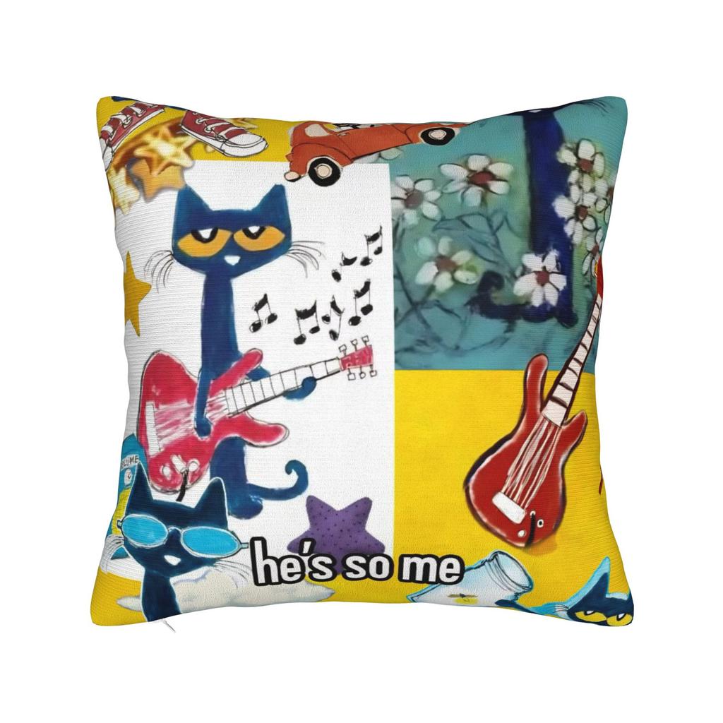 Pete The Cat Pillow Covers Merch Printed Cushion Cover Decorative  Throw Pillow Case Cover Home Multi Size