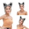 Nepbonten Vossen Wolvenoren Haarband Furry Handgemaakt Dierenoren Haarband Hoofddeksel Halloween Kostuum Cosplay Accessoires