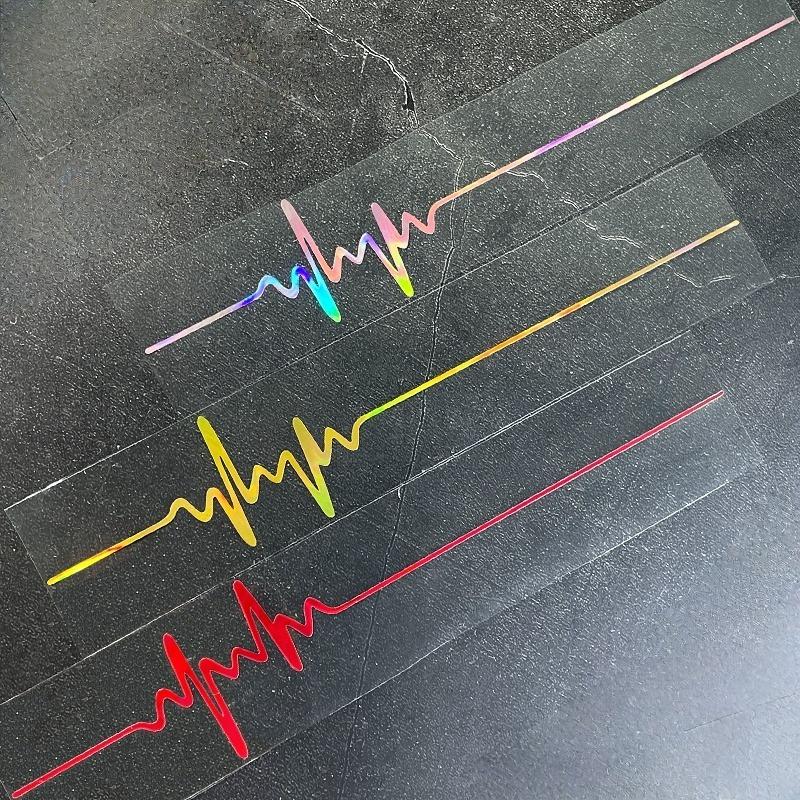 1pc Heartbeat Trackpad Laser Motorcycle Sticker Waterproof DIY Helmet Motorbike Fuel Tank Car Window Vinyl Decals Decoration
