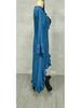 Women's Bohemian Pleated Ruffle Hem V-Neck Maxi Dress