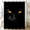 Stylish Bathtub Shower Curtain with Feline Eye Design Black Orange Colors Modern Home Decor for Bathroom Accessories