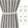 Stylish NYANDELMO Braided Curtain Set of Rope Type with Tassels, 4, Hooks, ND-0076-R03-BE4