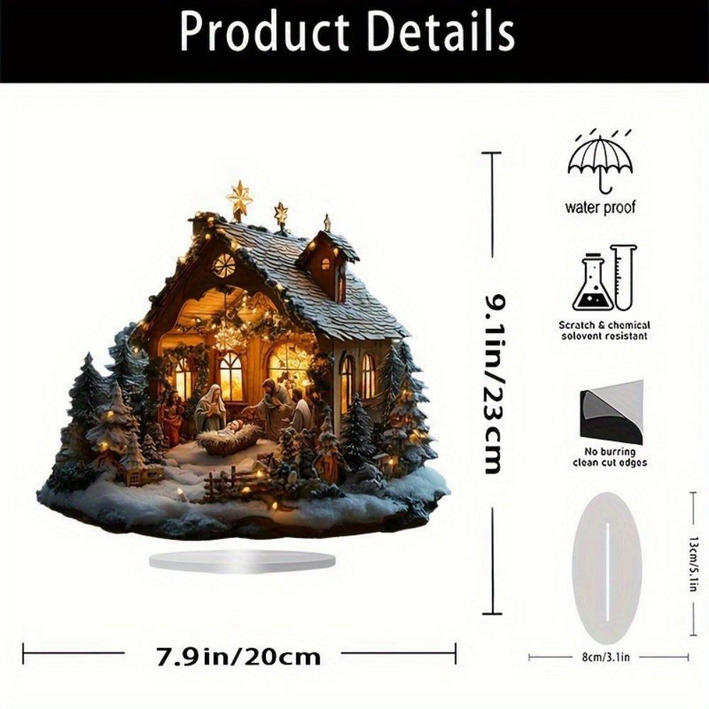 Nativity Scene Statue Tabletop Scenes Resin Holy Family Statue Catholic Figurine Handicrafts Sculpture Thanksgiving Decoration