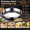 Flat Round Plate Shallow Tray Rustproof Round Baking Tray Gold Picnic Snack Plate  Restaurant