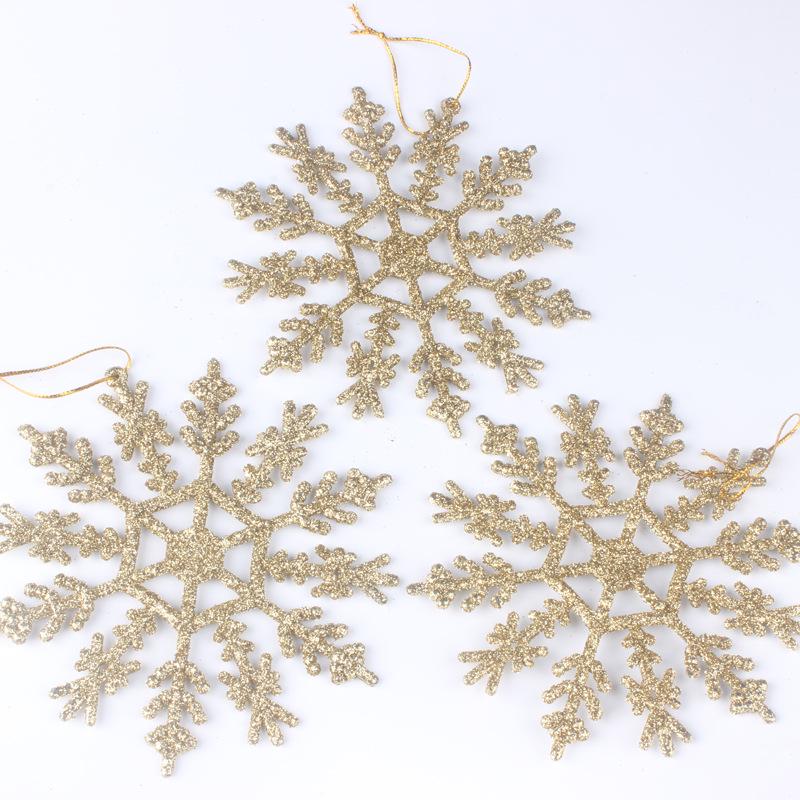 Glitter Snowflake Christmas Ornaments - 12cm Hanging Tree Decorations.