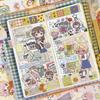 1 list Korejské Kawaii Y2K samolepky Roztomilé Sladké Cool Japonská Shibuya Girl Nálepka Ruční účet Deník Scrapbook Dekorativní samolepky