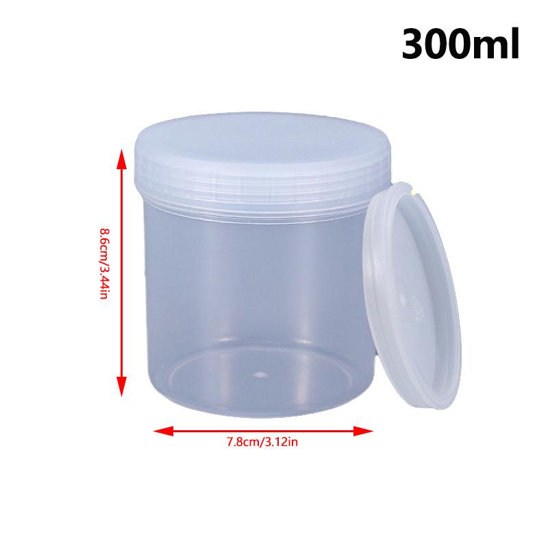 Průhledná uzavřená plechovka s víkem Plastová prázdná balící láhev Kruhové úložiště kbelík Sklenice na sušenky Potravinářské uzavřené plechovky Nádržka