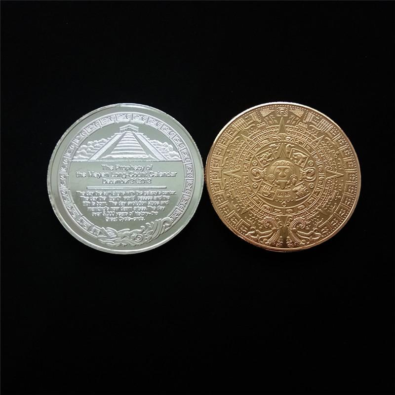 Retro Vintage Metal Medallion Mayan Aztec Coin Amulet Medal Unisex Women Men Protect Charm Talisman Powerful Wealth Success Health Luck Jewelry