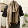 Cotton and linen scarf atmosphere new retro linen literary and fresh thin monochrome scarf shawl