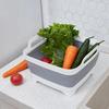 Collapsible Portable Plastic Vegetable Wash Basin with Drain Plug for Dish Storage Vegetable and Fruit Washing Chill Bucket