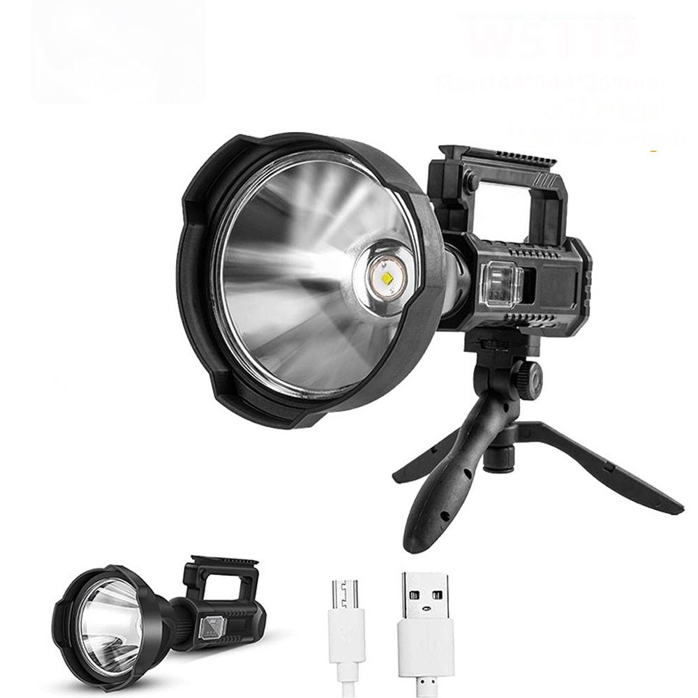 Portable light outdoor LED Rechargeable spotlight handheld holder light high-power waterproof USB  strong light searchlight