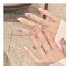 Nail Tips Short Cat Eye Medium 24 Pieces Nail Tips Magnet Nails Simple Stylish Shine False Nails Spring/Summer Bride Nails Glossy Nail Art Self Nails