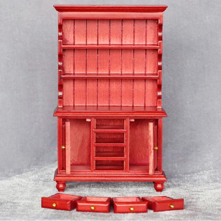 Portable 1 12 Scale Miniature Sturdy Wood Bookcase Dollhouses Furniture Three Layers Display Decoration for Kids
