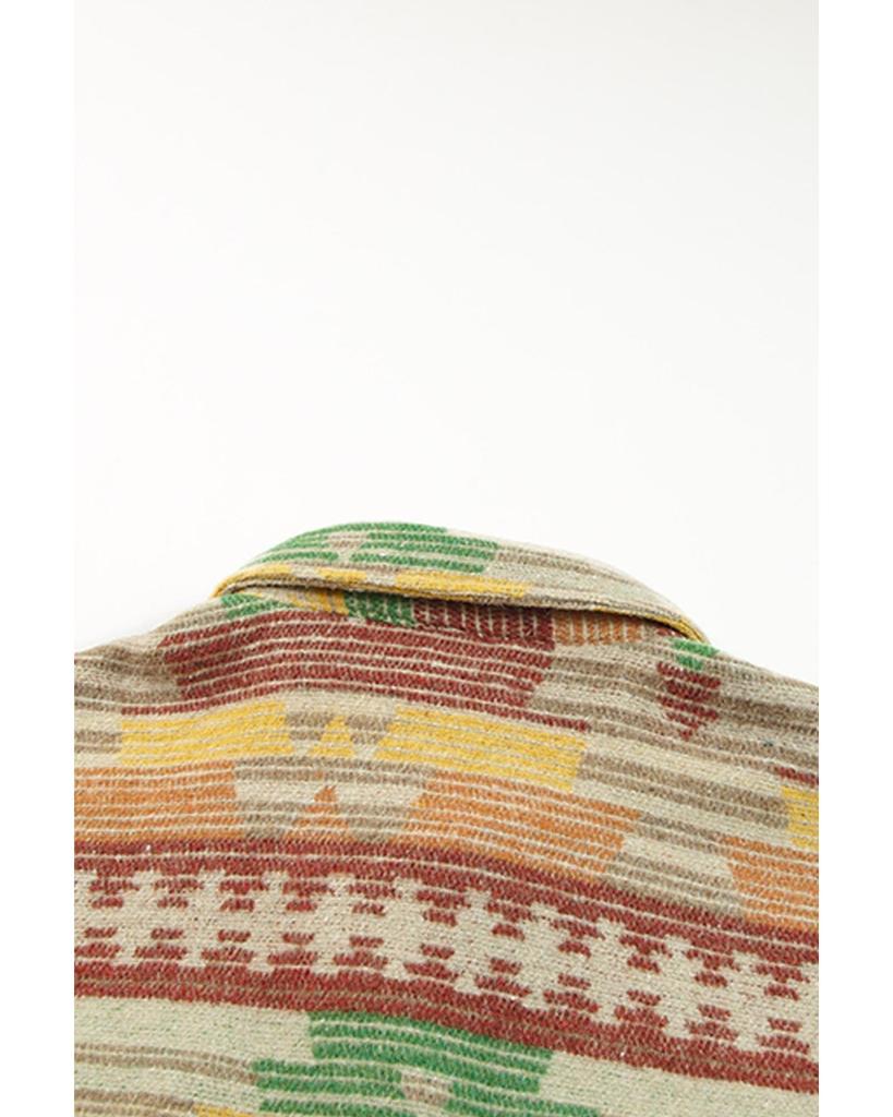 Azura Exchange Jachetă cu buzunar și nasturi și imprimeu aztec