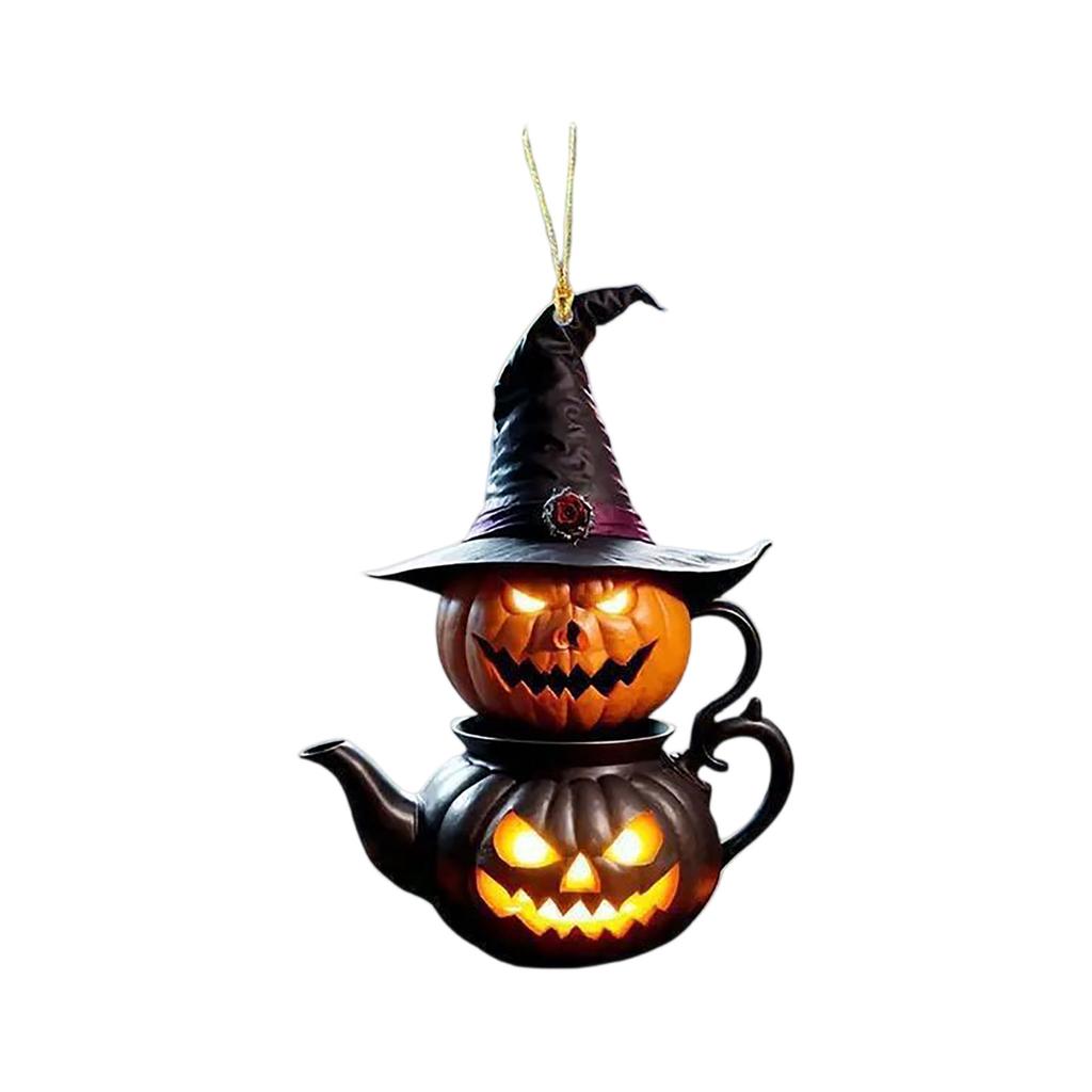 Halloween  Little Witch Festival Pendant Cross Border Acrylic Flat Car Decoration Pendant Home Hanging Accessory