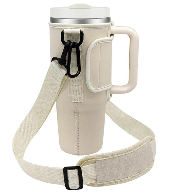 Taška na přepravu lahví na 40oz sklenici s rukojetí Držák lahve na vodu s nastavitelným ramenním popruhem pro klíč na kartu