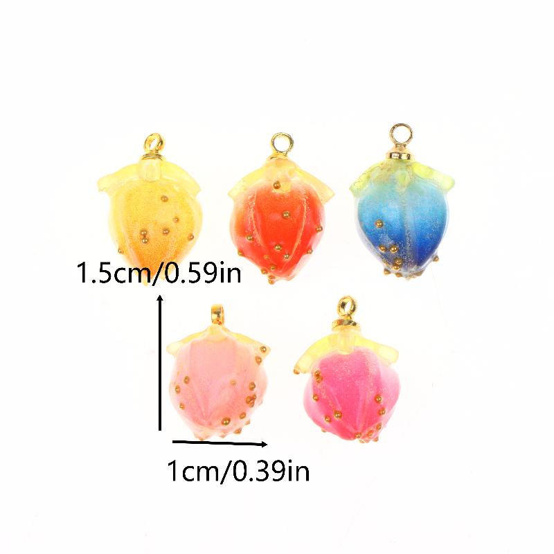 5Pcs Strawberry Resin Charms Cute Mini Pendant For Diy Earrings Necklace Jewelry Bracelets Hairpin Jewelry Accessories