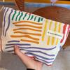 Women's Korean Style Portable Large Capacity Skincare Storage Pouch Simple Design Handbag Cute Bear Canvas Makeup Bag Cute Bear Canvas Cosmetic Bag