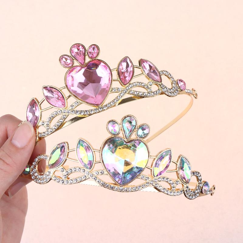 Colorful Elegant Heart Crown For Women Perfect Birthday Gift Party Accessory C-Position Essential Role Play Costome
