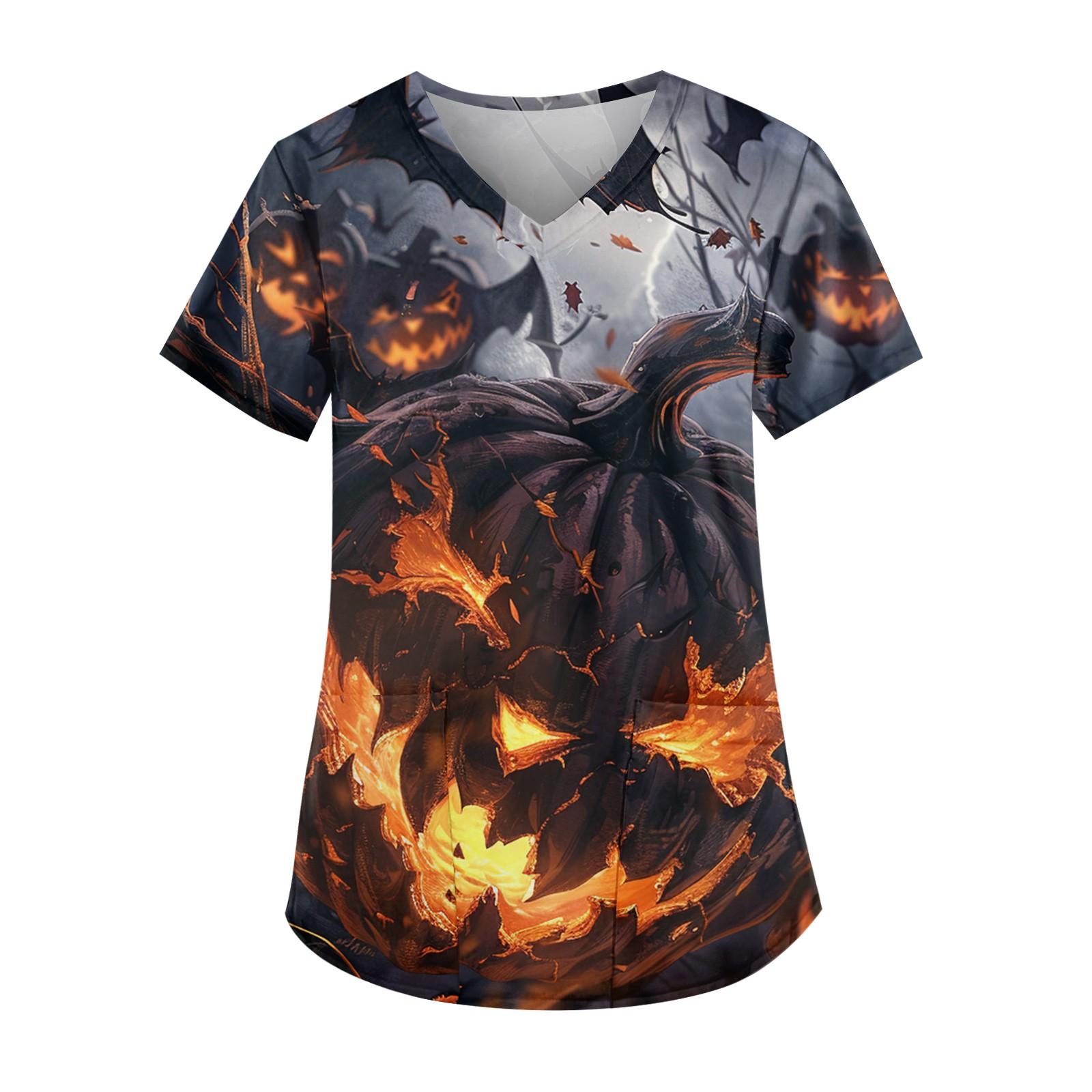 Женская модная футболка с короткими рукавами и v-образным вырезом с пасхальным принтом — фото 6