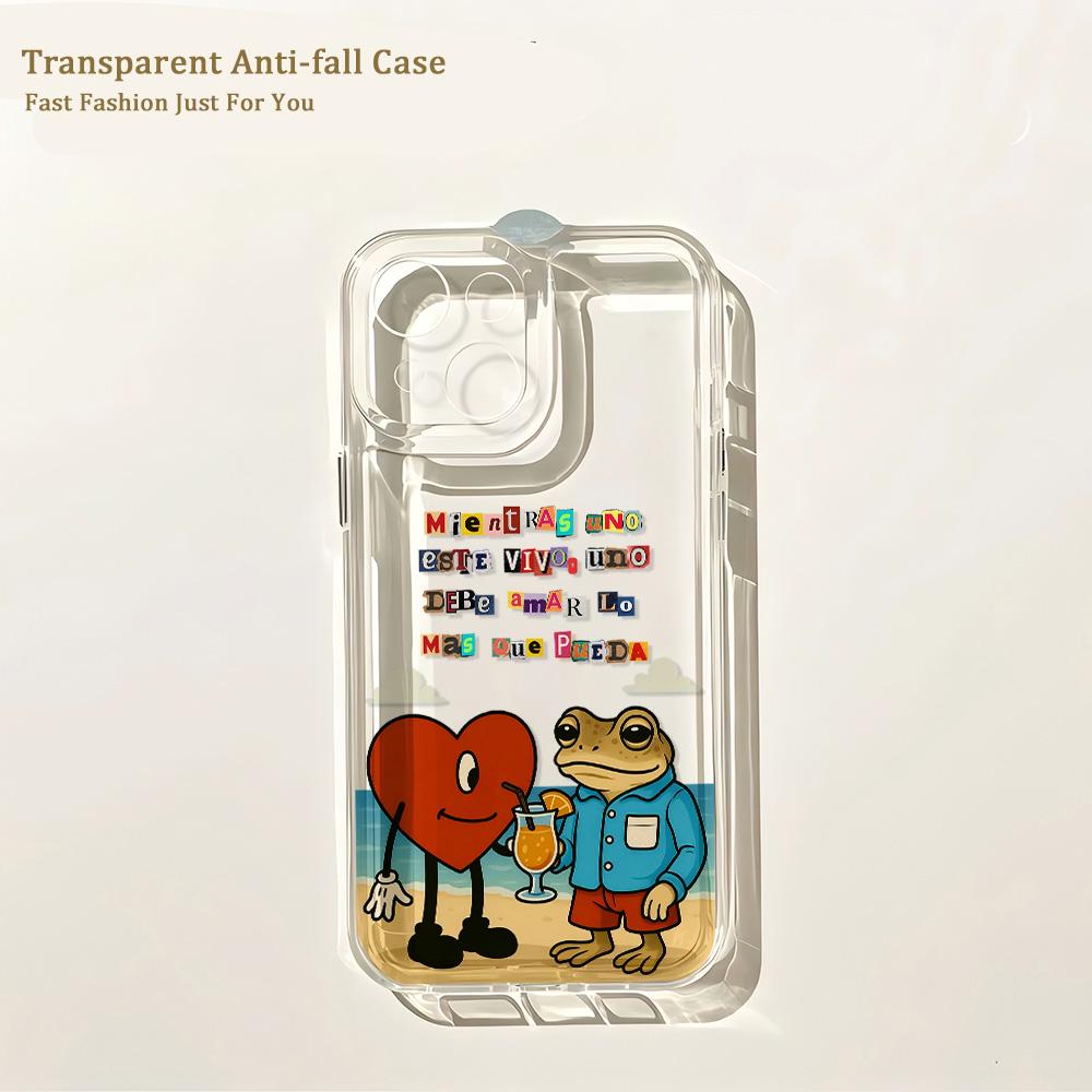 Hot Phone Case for B-Bad Bunnys Art IPhone 17 16 16e 15 14 13 12 11 Mini Pro Max X XR XSMax 7 8 Air Plus Transparent Back Cover