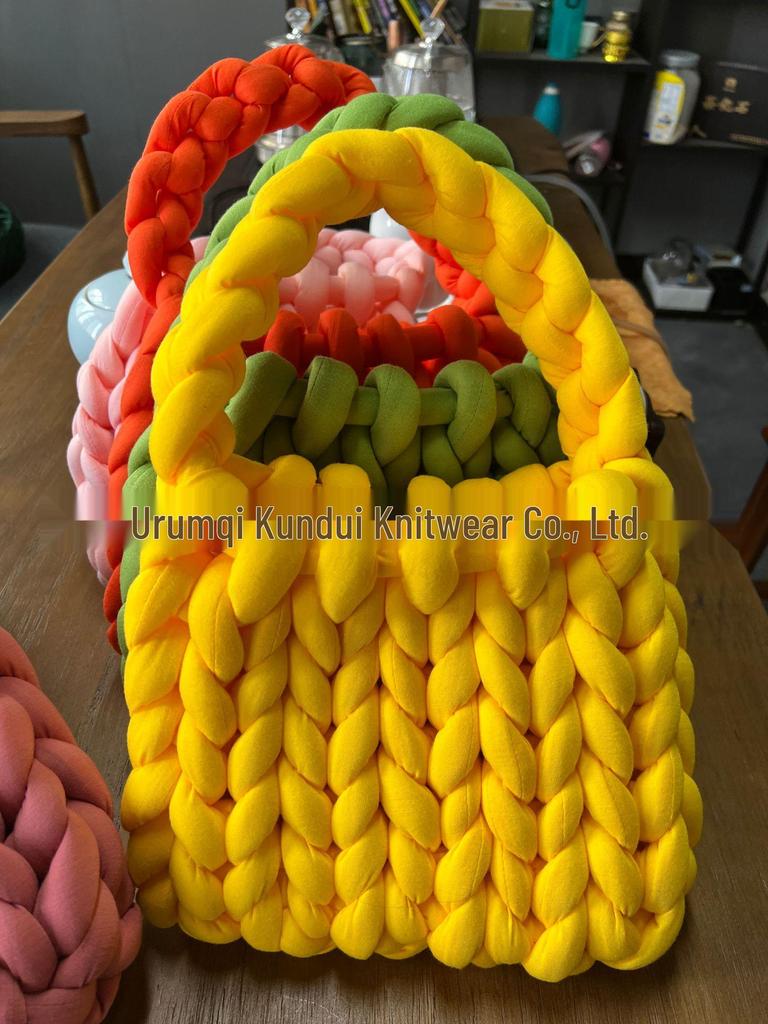 Icelandic Wool DIY Chunky Knit Korean-Style Tote Bag