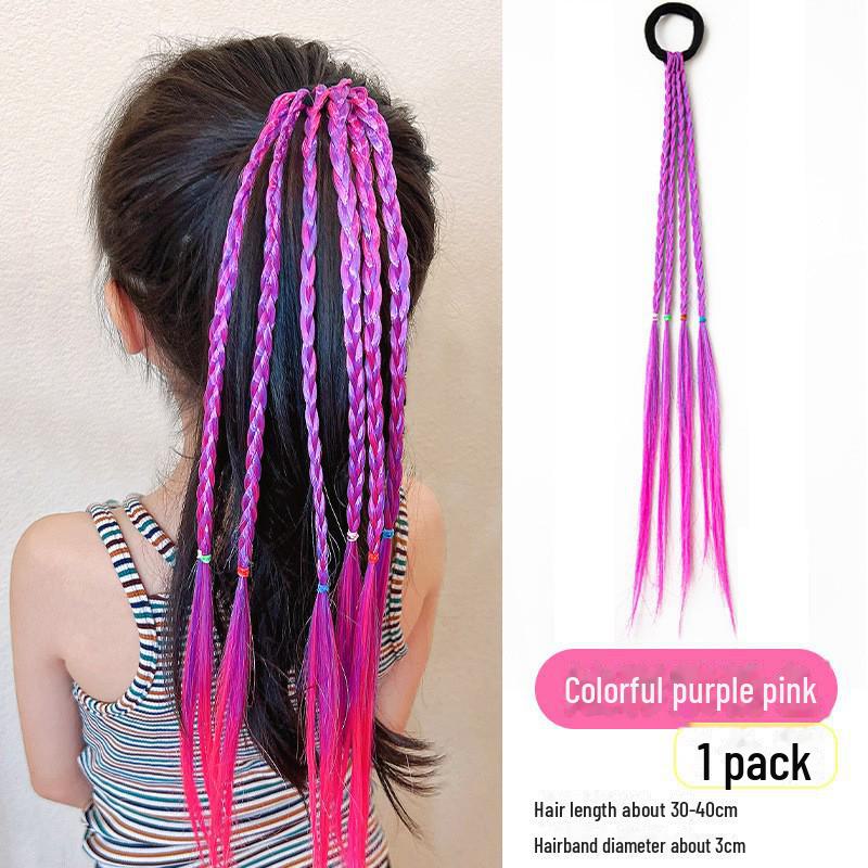 

Детский набор плетеных аксессуаров для волос: Парик с косичками, резинки, повязка на голову с бантом, высокие резинки для хвоста для маленьких девочек